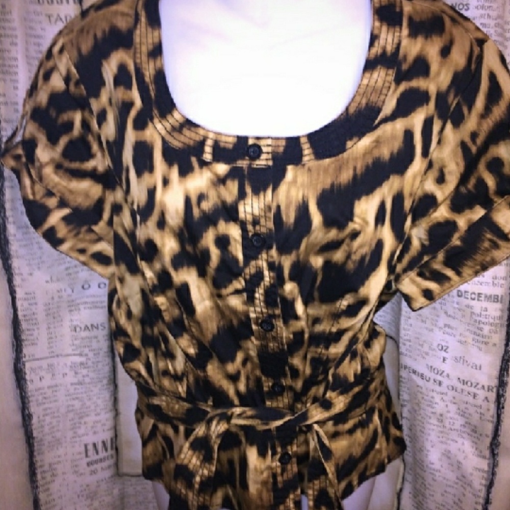 XL Jones New York animal print blouse